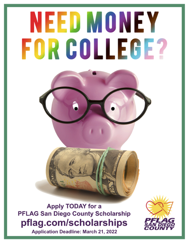 PFLAG San Diego County is offering scholarships